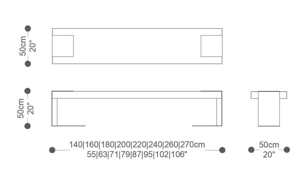 Image of the main dimensions of the product